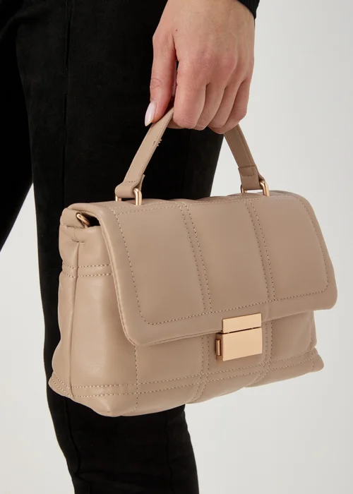 Cream Top Handle Mini Tote Bag Image 2