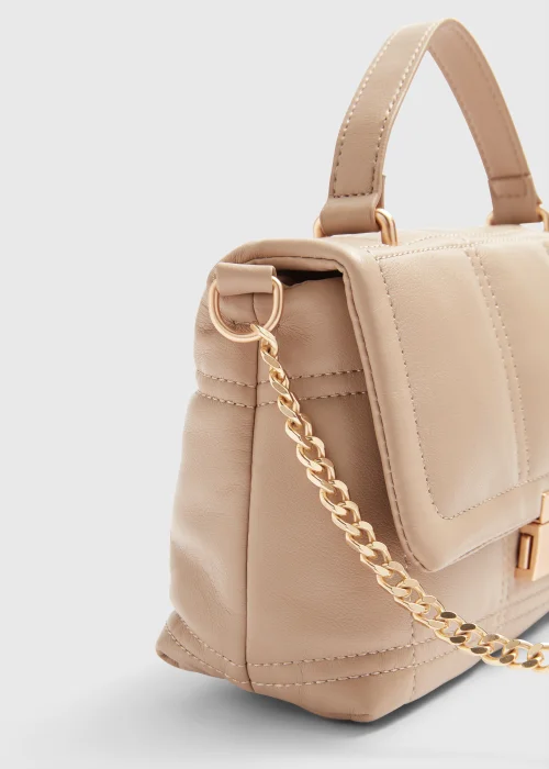 Cream Top Handle Mini Tote Bag Image 4