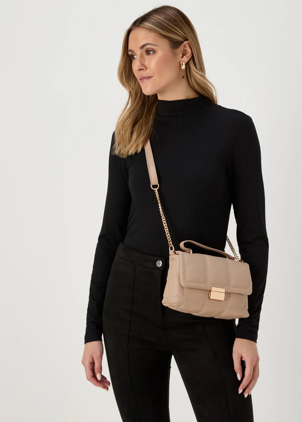 Cream Top Handle Mini Tote Bag Image 1