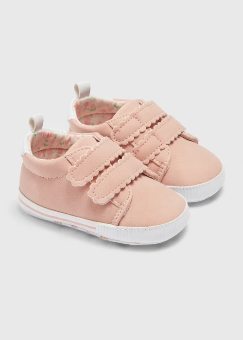 Pink Riptape Baby Trainers (Newborn-18mths) - Age 0 - 3 Months Image 1