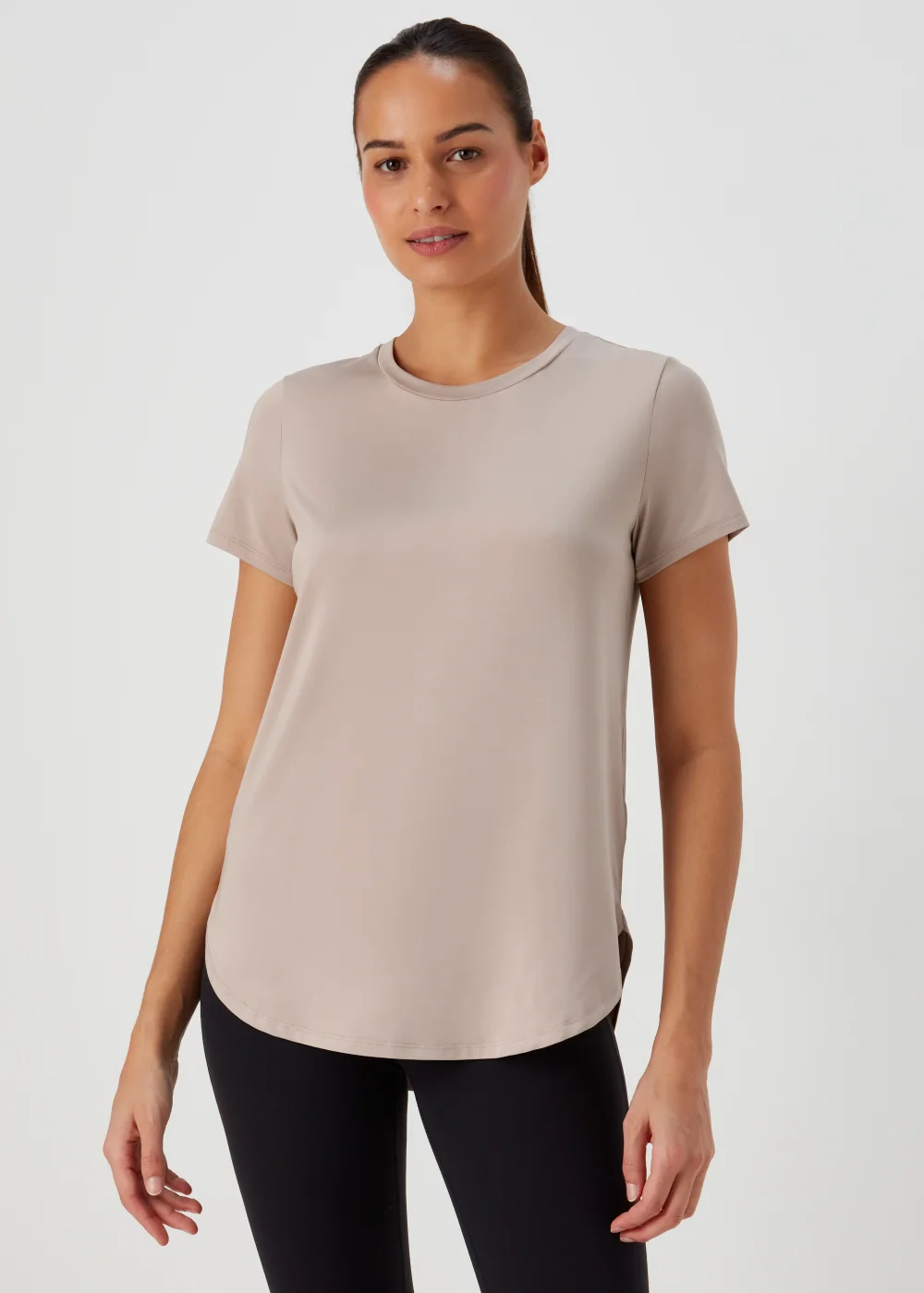 Souluxe Beige Longline Sports T-Shirt - S Image 1