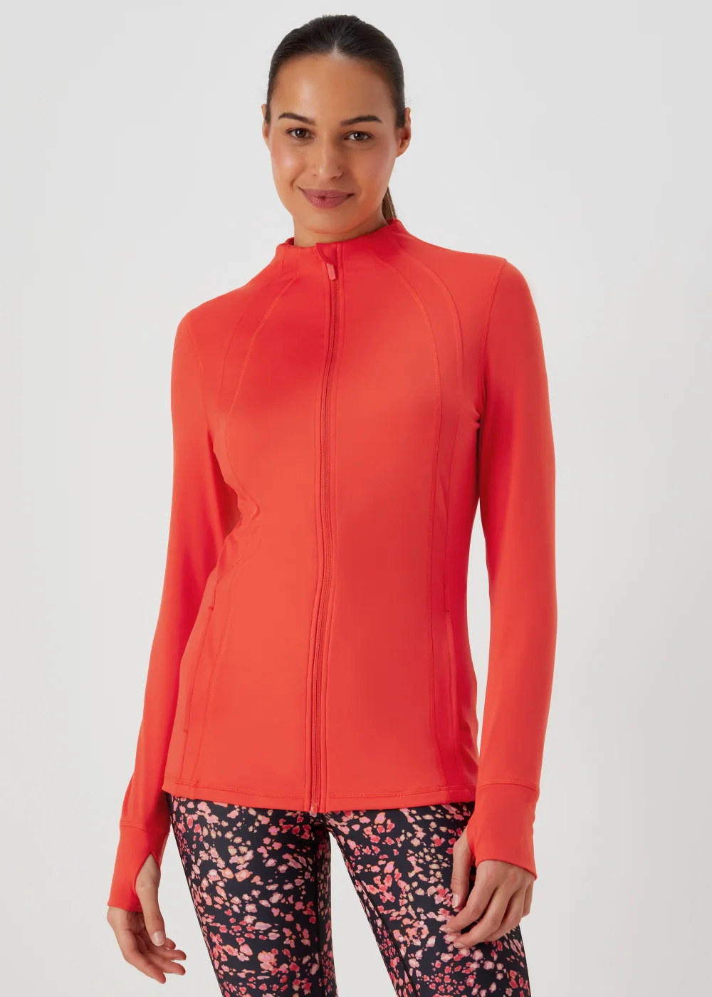 Souluxe Orange Seam Detail Zip Through Jacket - S Image 1