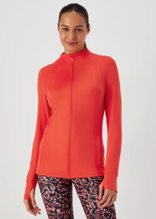 Souluxe Orange Seam Detail Zip Through Jacket - S Image 1
