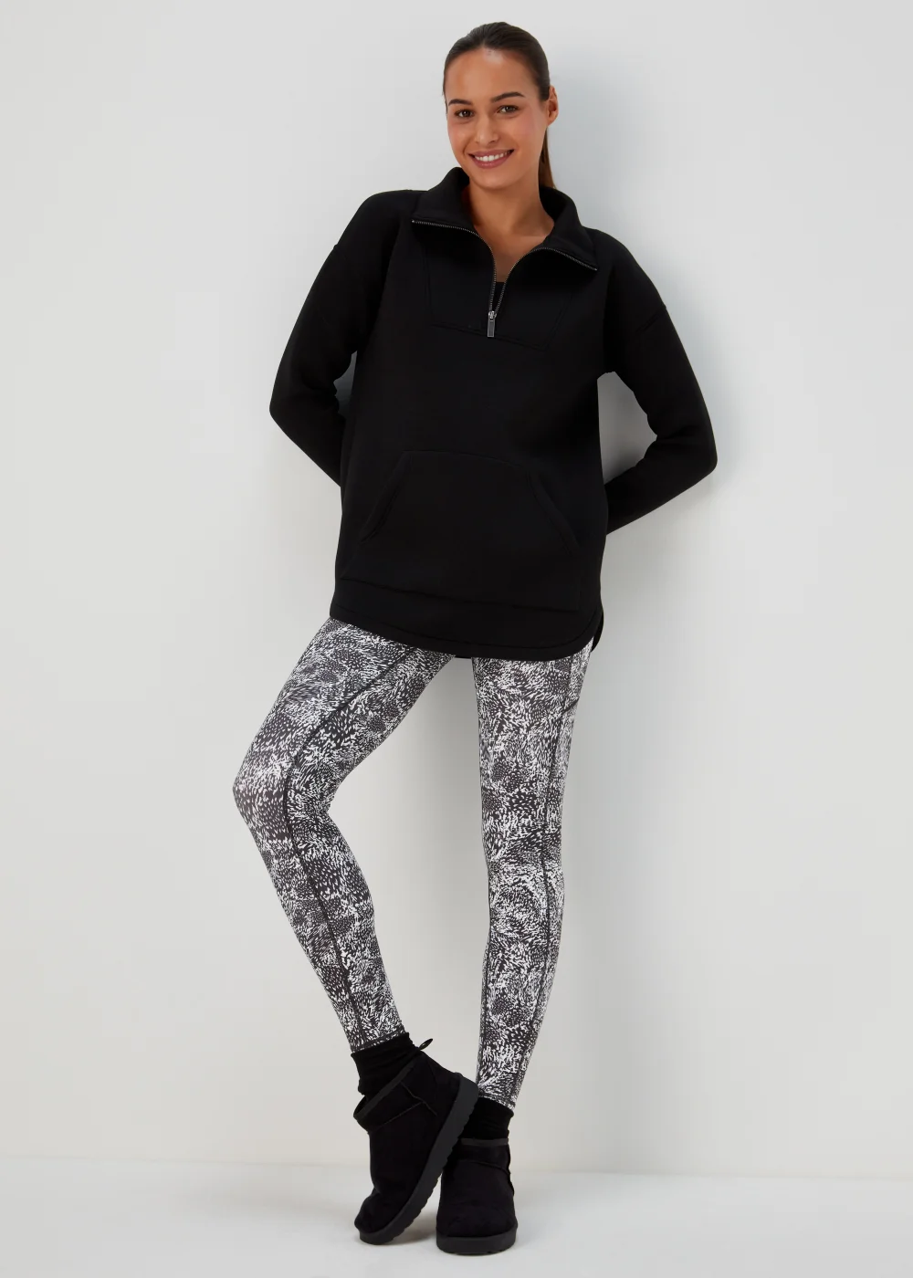 Souluxe White Print Sports Leggings - 8 Image 4