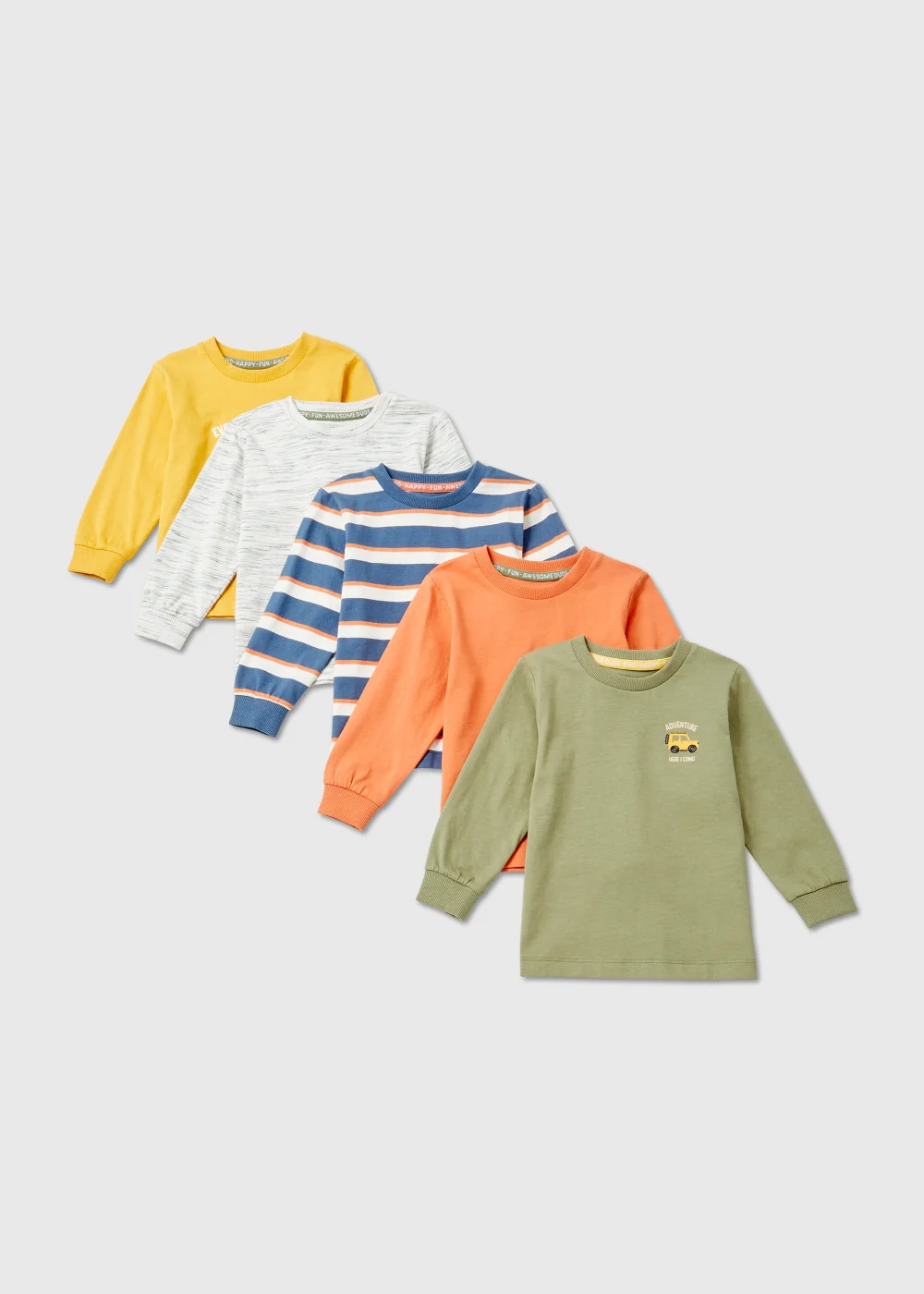 Boys 5 Pack Multicoloured Adventure Print T-Shirts (1-7yrs) - 1-1.5 Yrs Image 1