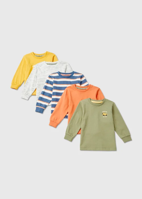 Boys 5 Pack Multicoloured Adventure Print T-Shirts (1-7yrs) - 1-1.5 Yrs Image 1