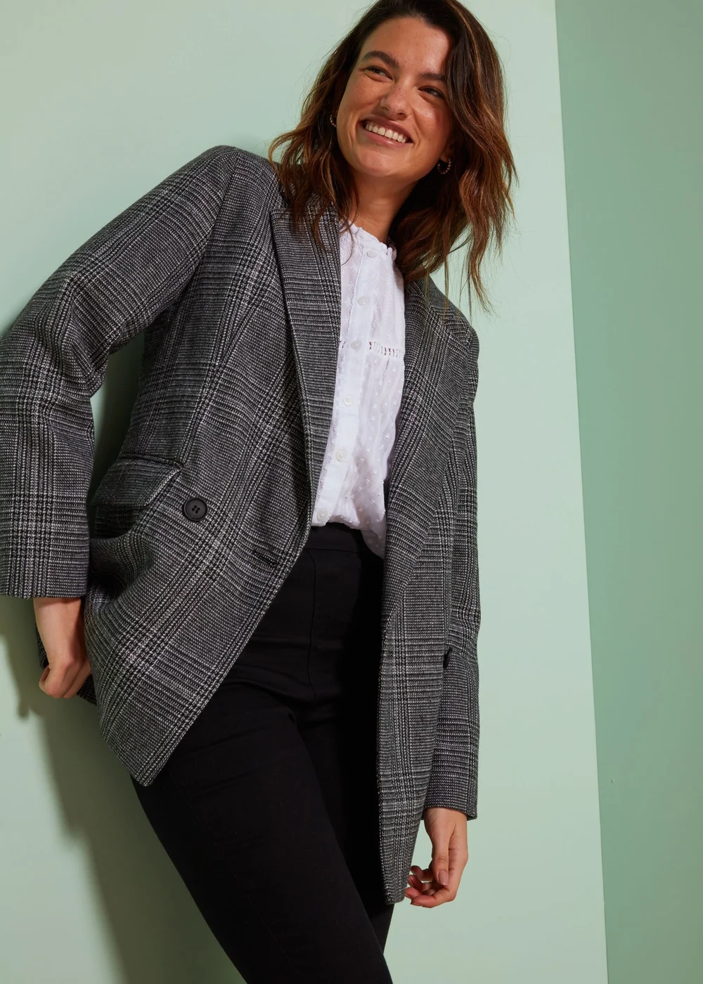 Black & White Check Blazer - 8 Image 1