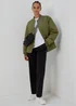 Khaki Padded Bomber Jacket - 8 Image 4