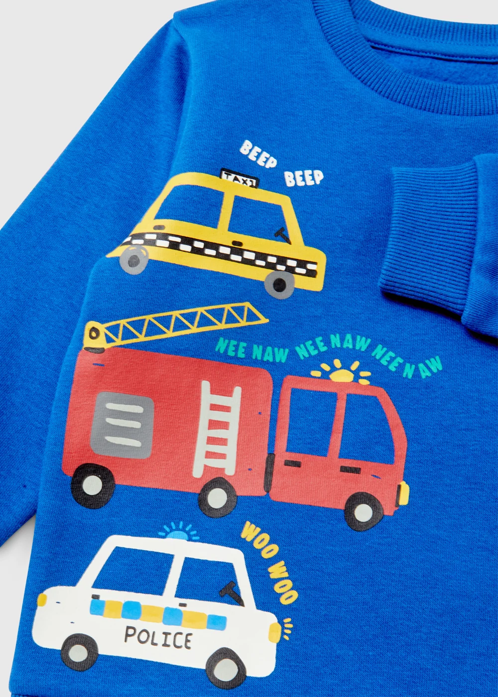 Boys Blue Vehicle Print Sweatshirt (1-7yrs) - 1-1.5 Yrs Image 2