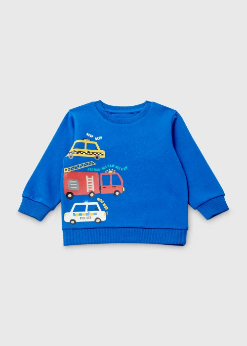 Boys Blue Vehicle Print Sweatshirt (1-7yrs) - 1-1.5 Yrs Image 1