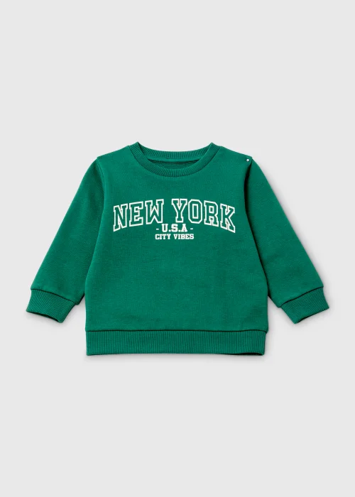 Boys Green New York Print Sweatshirt (1-7yrs) - 1-1.5 Yrs Image 1
