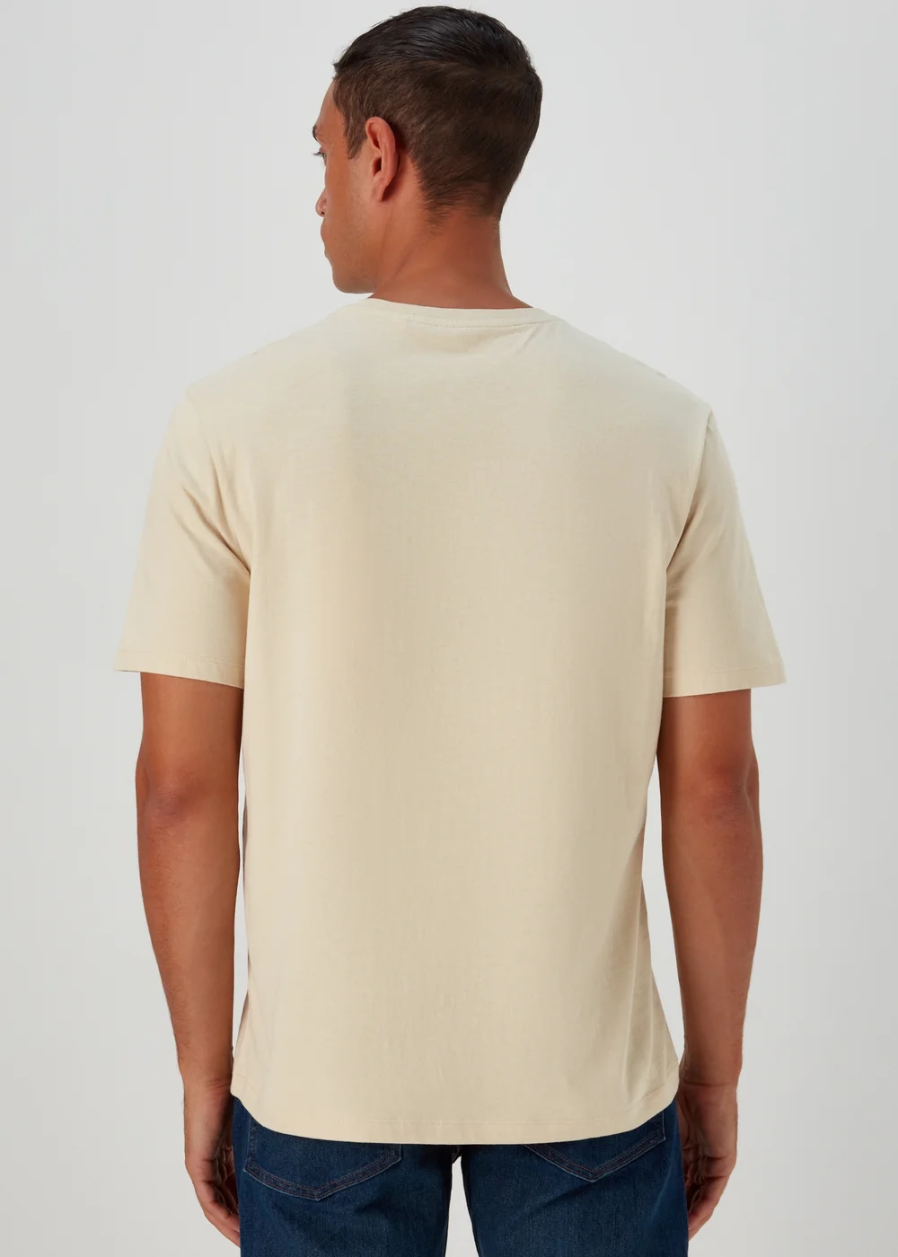 Beige Essential Crew Neck T-Shirt - S Image 2