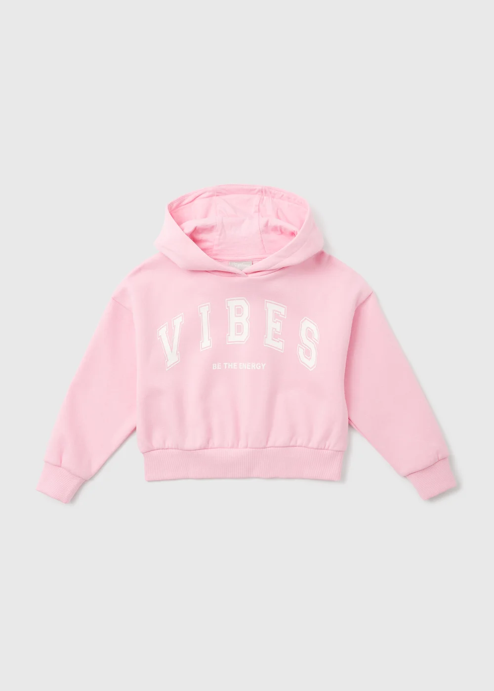 Girls Pink Vibes Print Hoodie (7-15yrs) - 7 Yrs Image 1