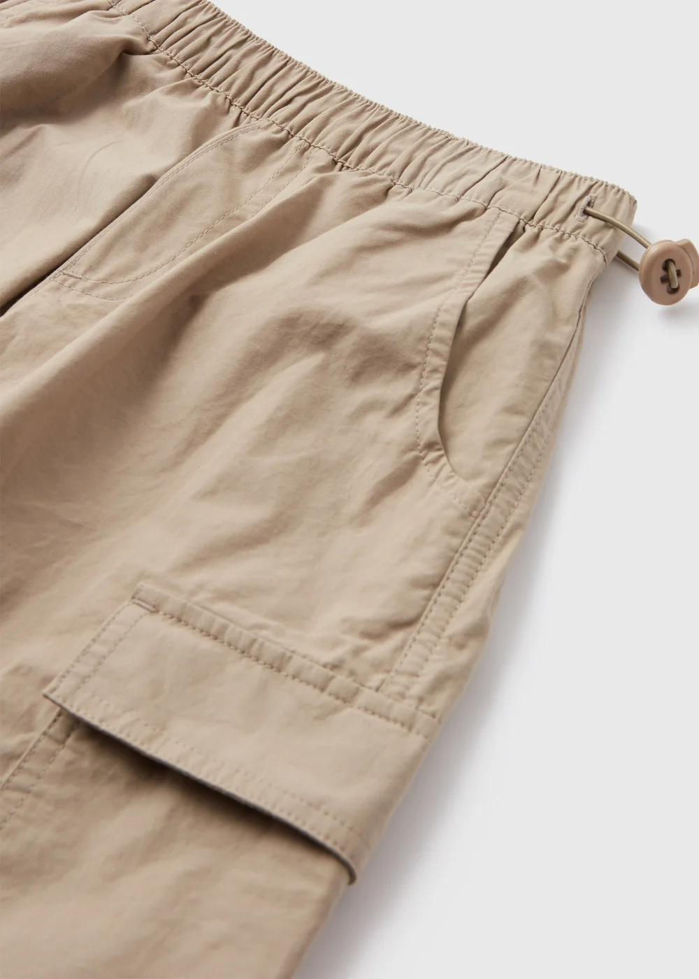 Girls Beige Parachute Cargo Pants (7-15yrs) - Age 7 Years Image 2