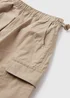 Girls Beige Parachute Cargo Pants (7-15yrs) - Age 7 Years Image 2