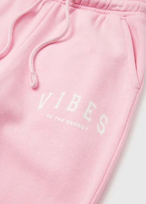 Girls Pink Vibes Print Joggers (7-15yrs) - Age 7 Years Image 2