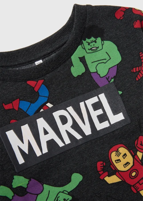 Kids Grey Marvel Print Sweatshirt (9mths-6yrs) - 9-12 months Image 2