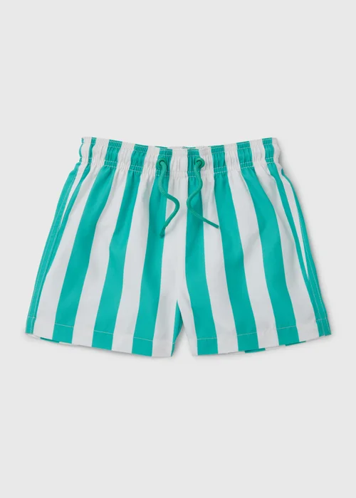 Boys Aqua Stripe Swim Shorts (1-6yrs) - 1-1.5 Yrs Image 1