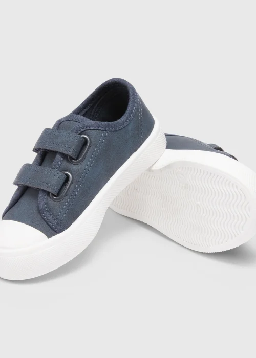 Boys Navy Double Strap Trainers (Younger 4-12) - 6 Infant Image 2