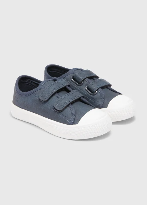 Boys Navy Double Strap Trainers (Younger 4-12) - 6 Infant Image 1