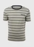 Navy & Green Stripe Free Your Mind Print T-Shirt - Small Image 5