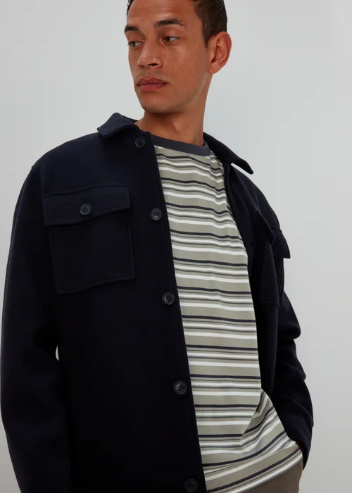 Navy & Green Stripe Free Your Mind Print T-Shirt - Small Image 4
