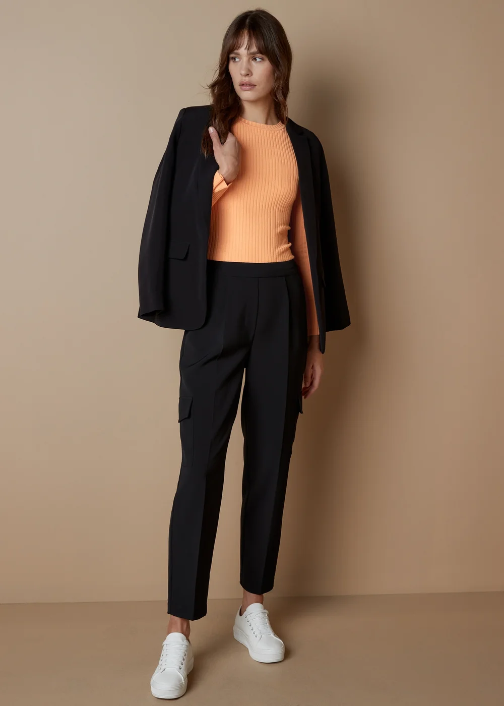 Et Vous Orange Ribbed Knit Long Sleeve Top - 8 Image 4