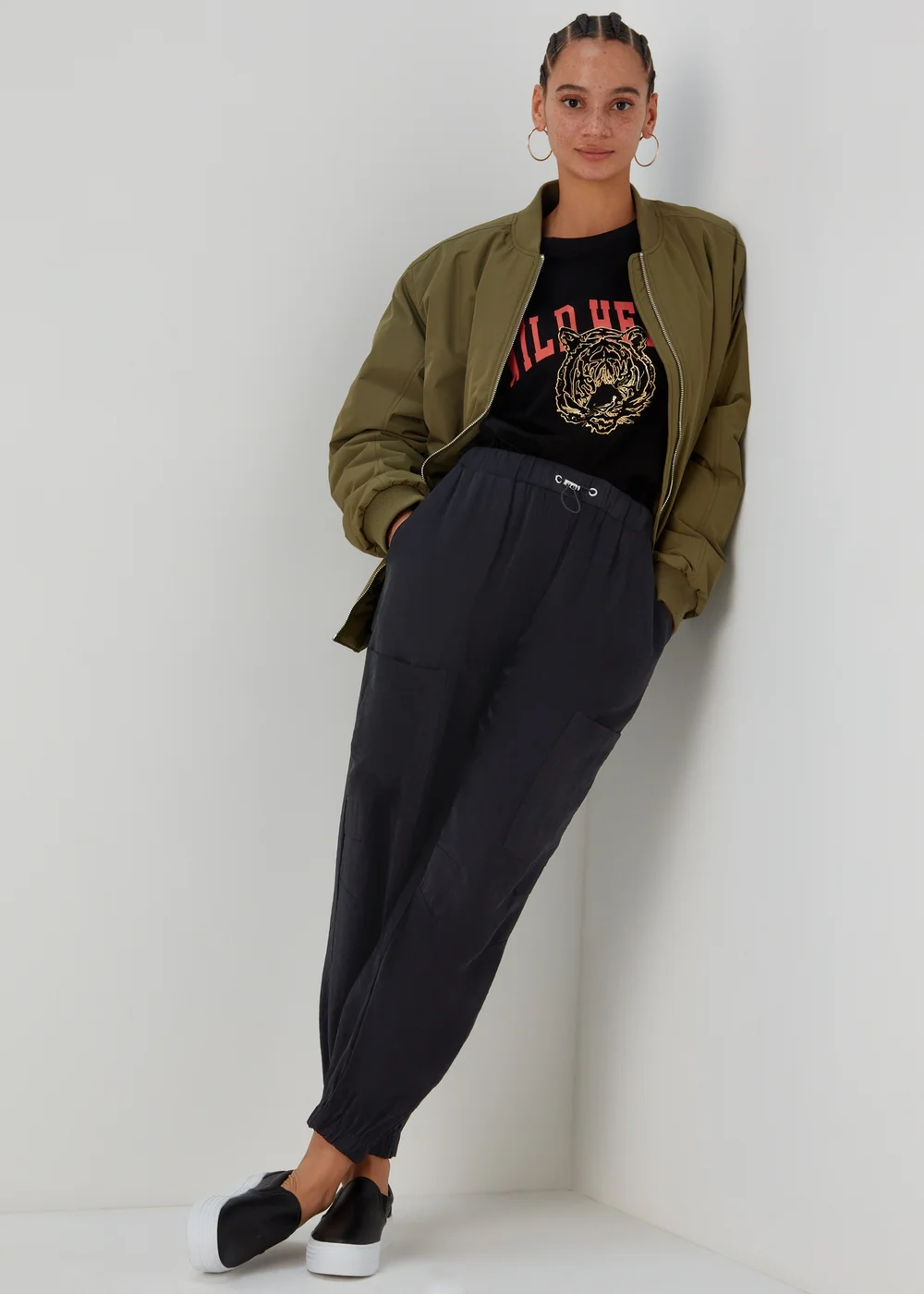 Black Smart Parachute Trousers - 8 Image 4