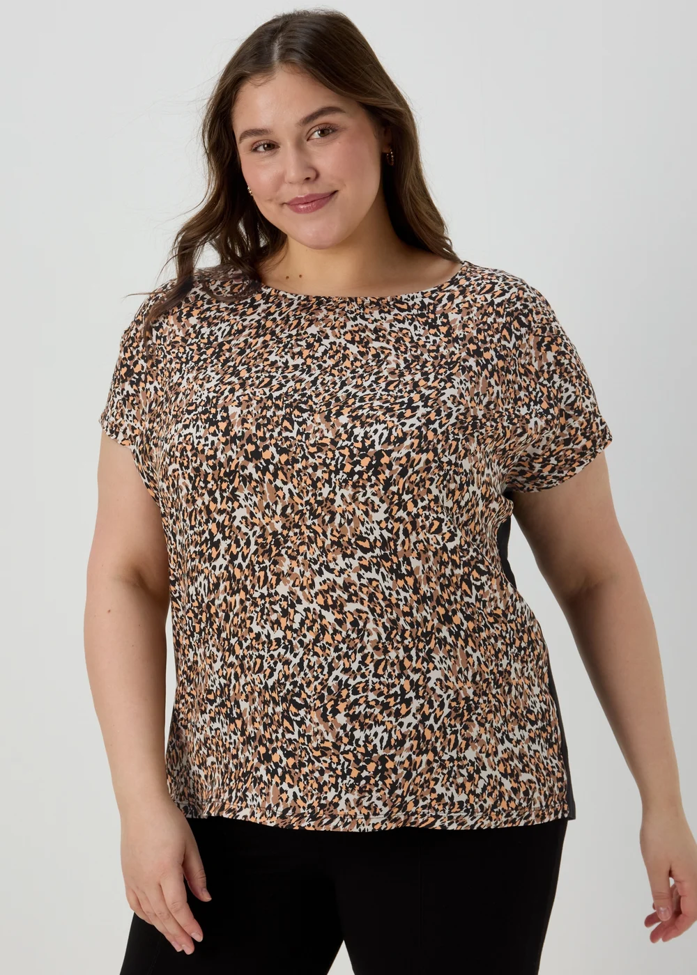 Et Vous Orange Animal Print Jersey T-Shirt - 8 Image 1
