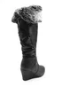 Where's That From Black PU Bridget Wedge Heel Calf Boots - Size 3 Image 2