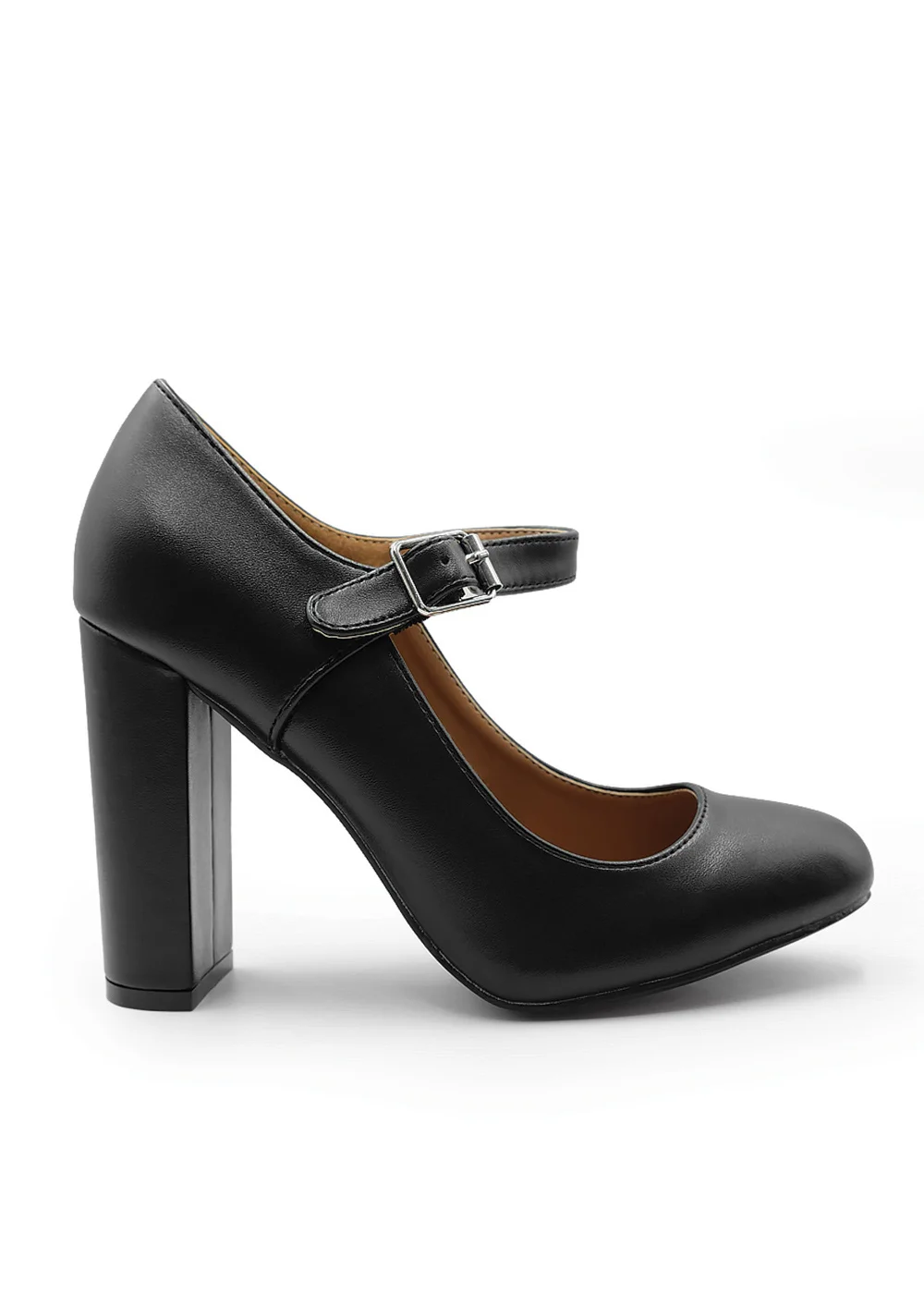Where's That From Black Pu Michelle Block High Heel Pump - 3 Image 1