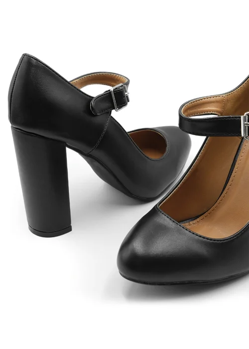 Where's That From Black Pu Michelle Block High Heel Pump - 3 Image 2