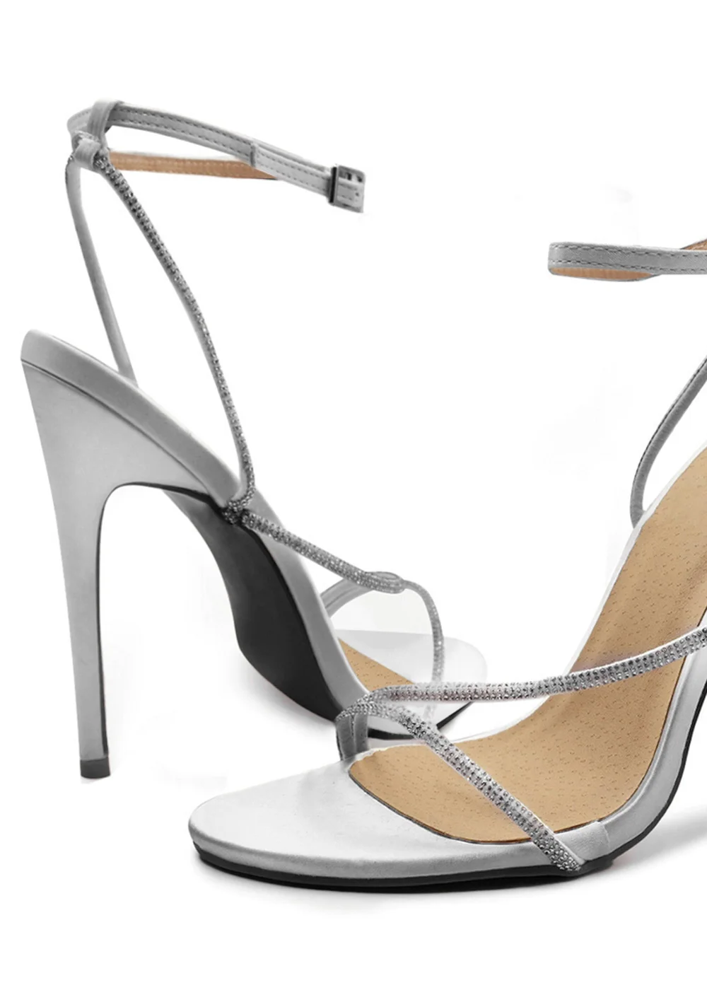Where's That From Silver Silk Jovie Stiletto High Heels - 7 Image 2
