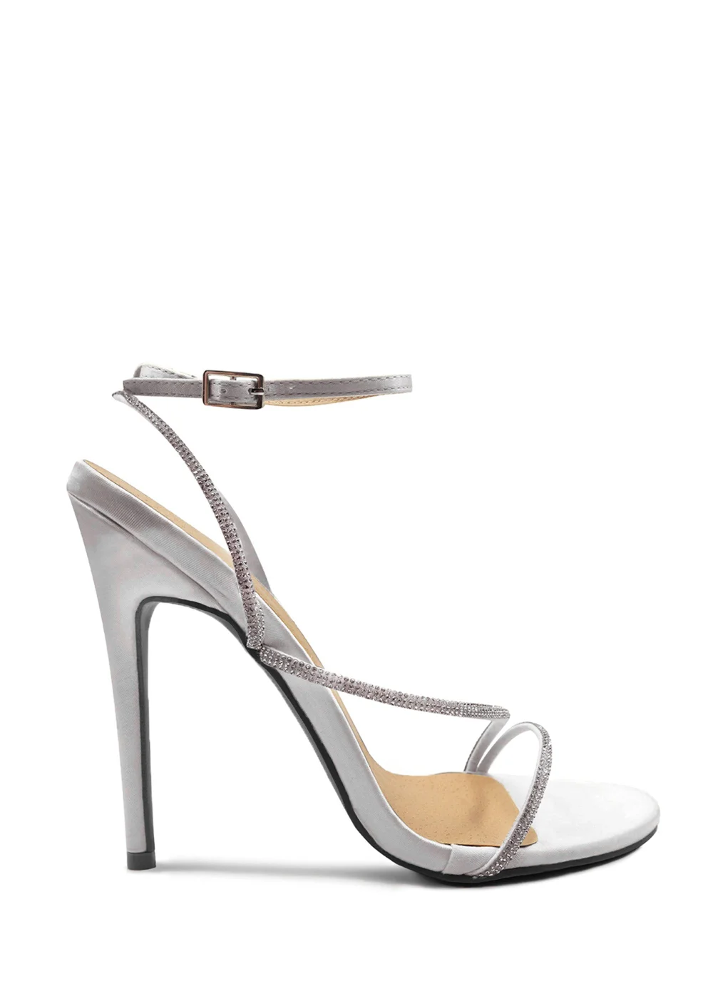 Where's That From Silver Silk Jovie Stiletto High Heels - 7 Image 1