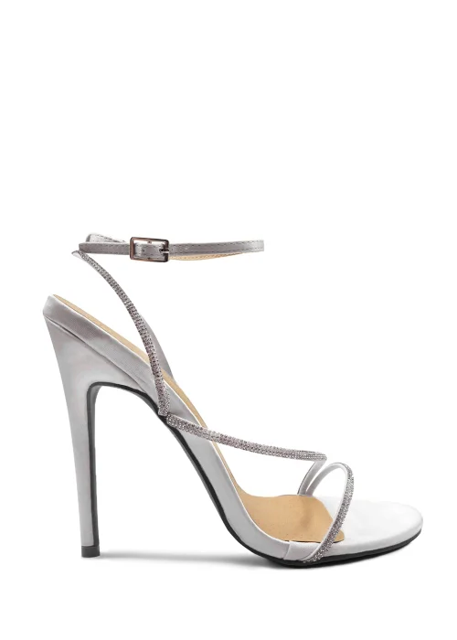Where's That From Silver Silk Jovie Stiletto High Heels - 7 Image 1