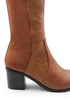 Where's That From Brown Pu Britta Thigh High Heeled Boots - Size 3 Image 2
