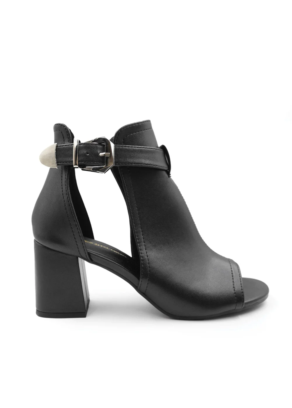 Where's That From Black Pu Lisa Open Toe Block Heels - 3 Image 1