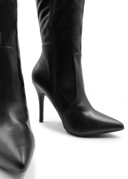 Where's That From Black Pu Zoya High Heel Calf Boots - Size 3 Image 2