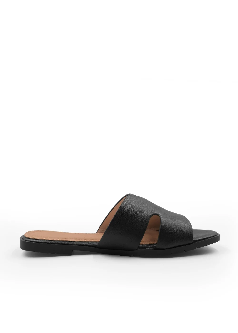 Where's That From Black Pu Mae Strapped Slider Sandals - 3 Image 2
