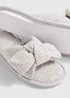 Grey Spot Print Knot Wrap Mule Slippers - Small Image 2