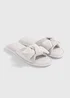 Grey Spot Print Knot Wrap Mule Slippers - Small Image 1