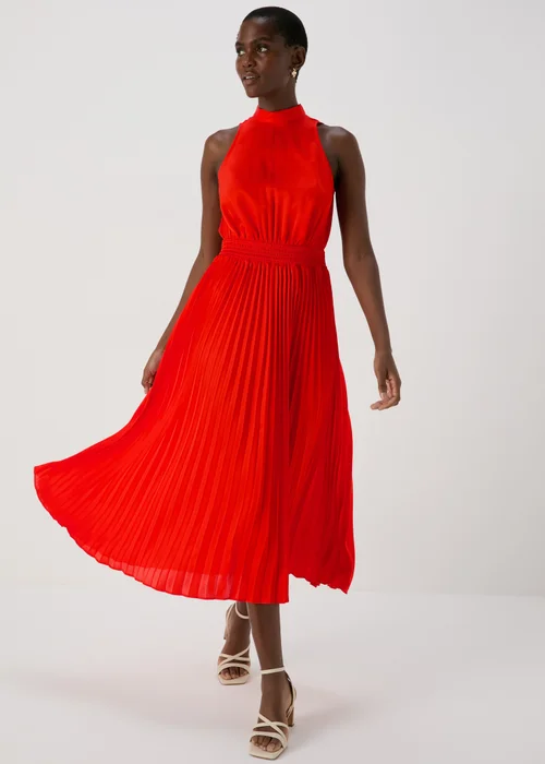 Et Vous Red Pleated Midi Dress - 8 Image 1
