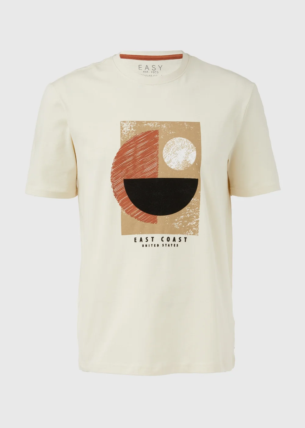 White Abstract Antique Coast T-Shirt - S Image 5