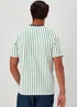 Green & Ecru Stripe Textured T-Shirt - S Image 2