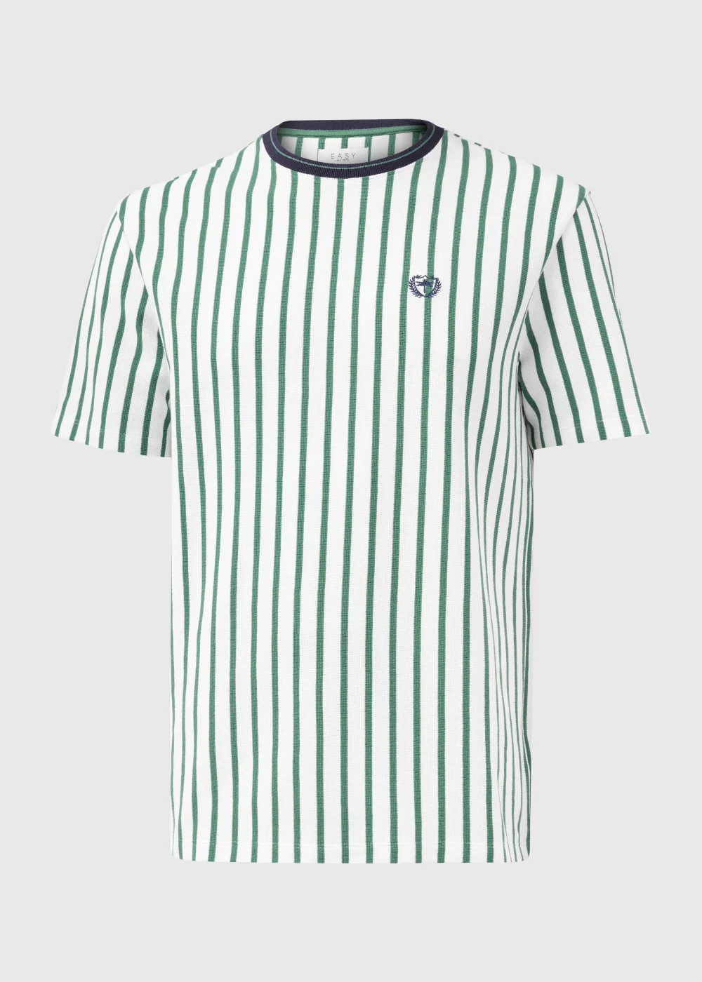 Green & Ecru Stripe Textured T-Shirt - S Image 5