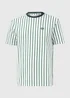 Green & Ecru Stripe Textured T-Shirt - S Image 5