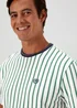 Green & Ecru Stripe Textured T-Shirt - S Image 3
