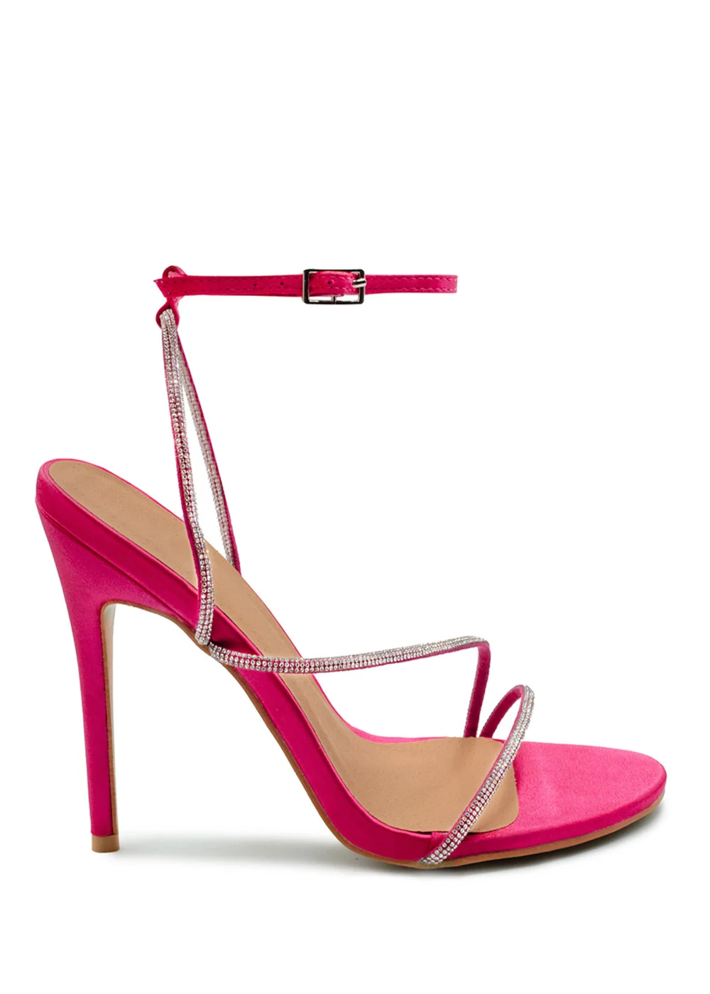Where's That From Fuchsia Silk Jovie Stiletto High Heels - 3 Image 1