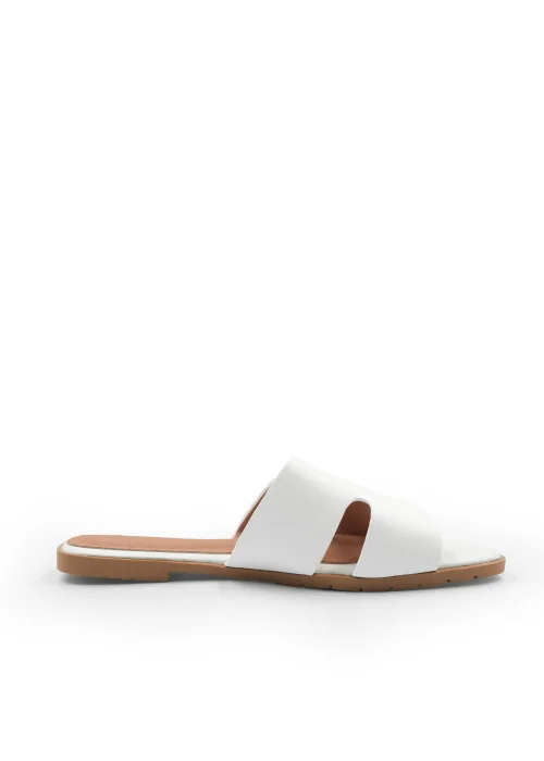 Where's That From White Pu Mae Strapped Slider Sandals - 3 Image 2