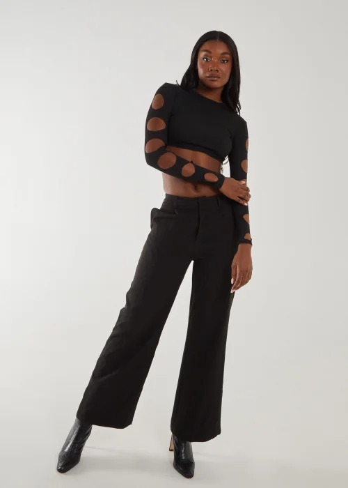 Pink Vanilla Black Wide Leg Trousers - 8 Image 1